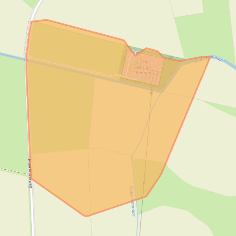 Kaart van postcodegebied 9951TS.