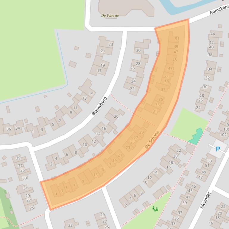 Kaart van postcodegebied 9951VJ.