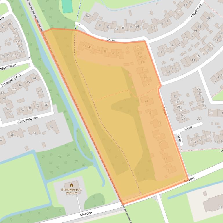 Kaart van postcodegebied 9951VK.