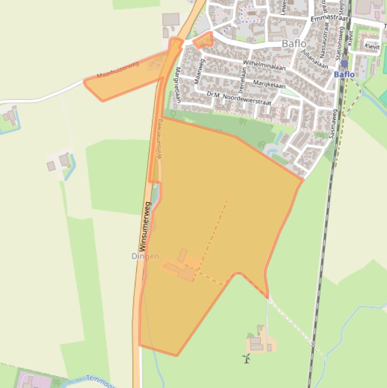 Kaart van postcodegebied 9953PA.