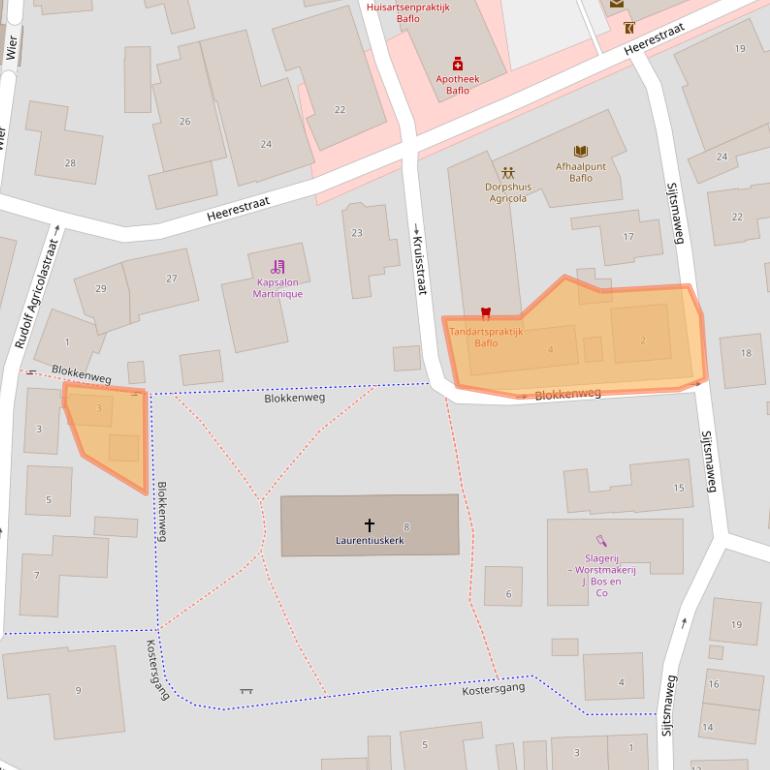 Kaart van postcodegebied 9953PG.