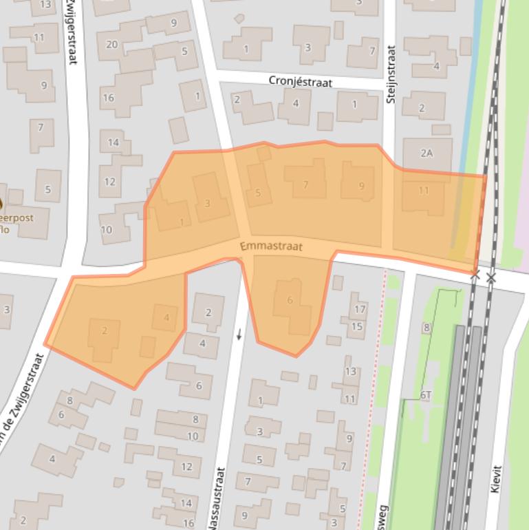 Kaart van postcodegebied 9953RA.