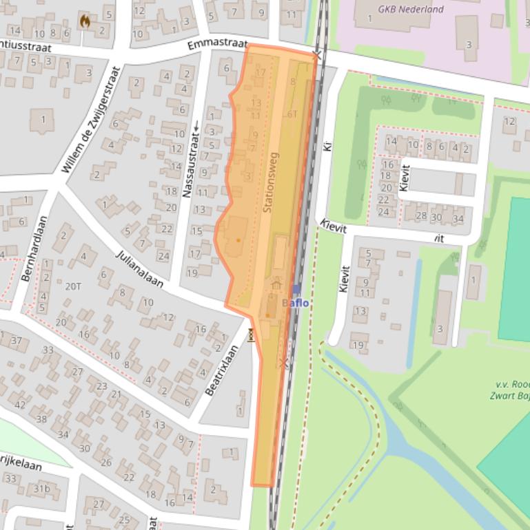 Kaart van postcodegebied 9953RG.