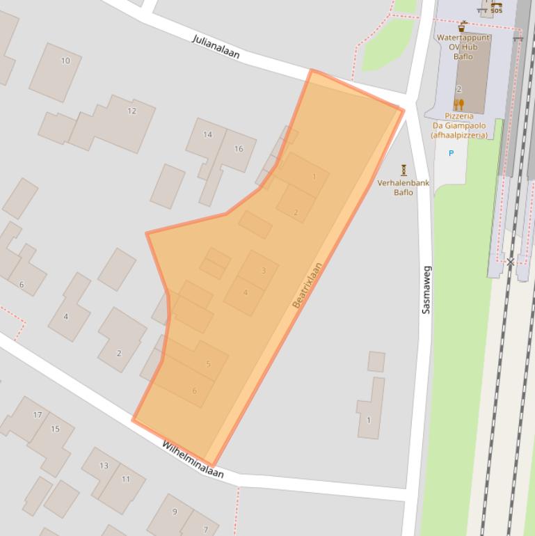 Kaart van postcodegebied 9953RK.