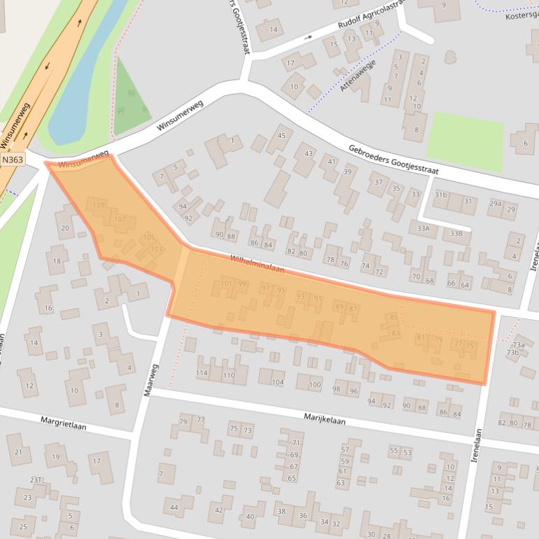 Kaart van postcodegebied 9953RN.