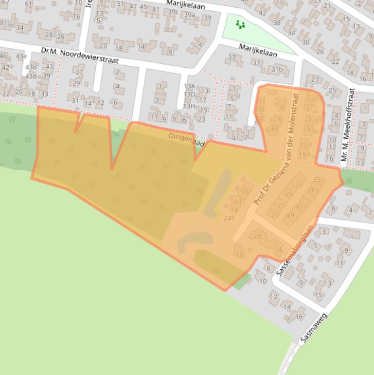 Kaart van postcodegebied 9953SK.