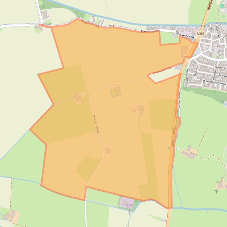 Kaart van postcodegebied 9953TB.