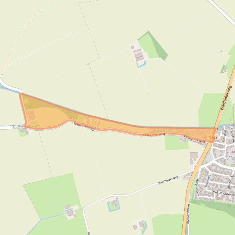 Kaart van postcodegebied 9953TD.