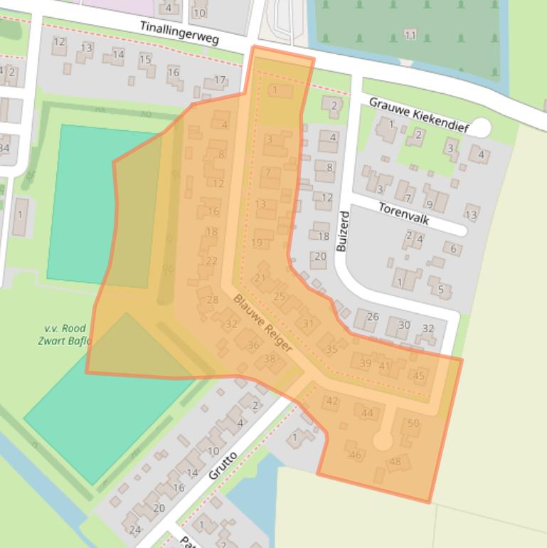 Kaart van postcodegebied 9953TH.
