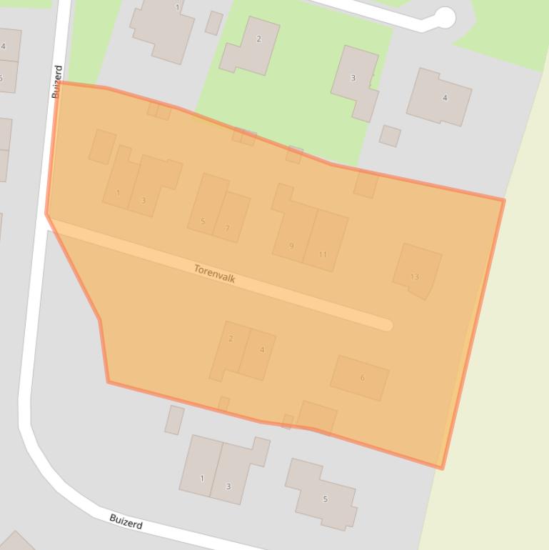 Kaart van postcodegebied 9953TK.