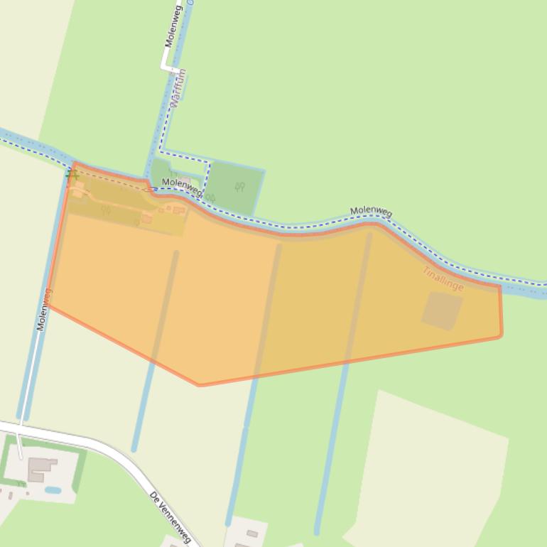 Kaart van postcodegebied 9954TP.