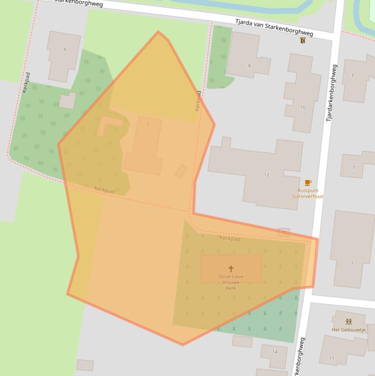 Kaart van postcodegebied 9954TT.