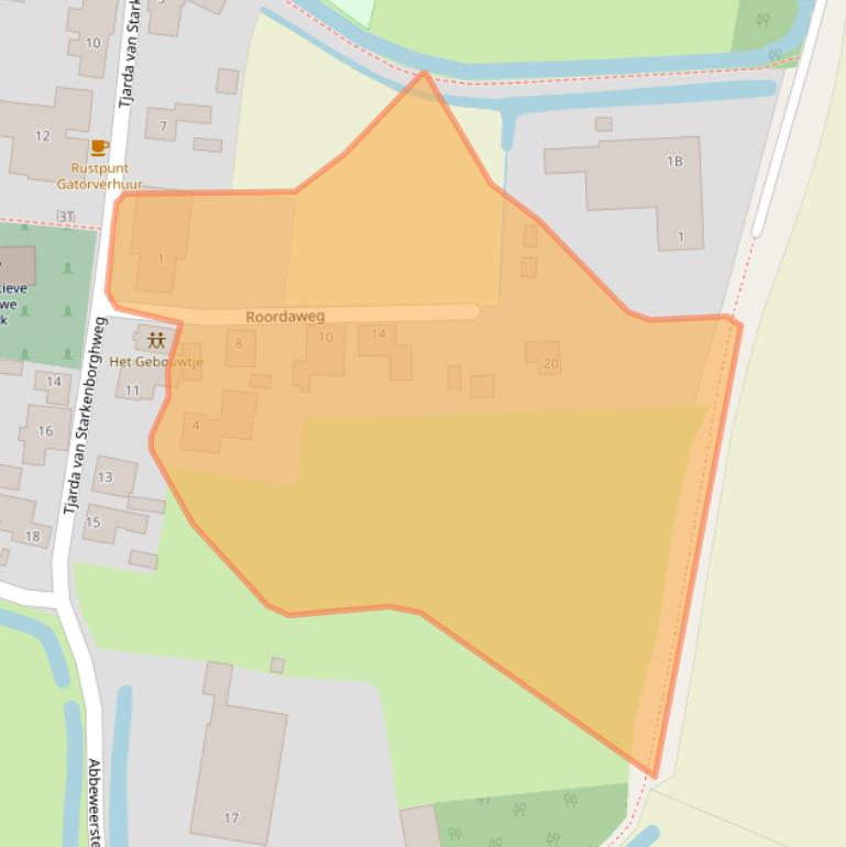 Kaart van postcodegebied 9954TV.