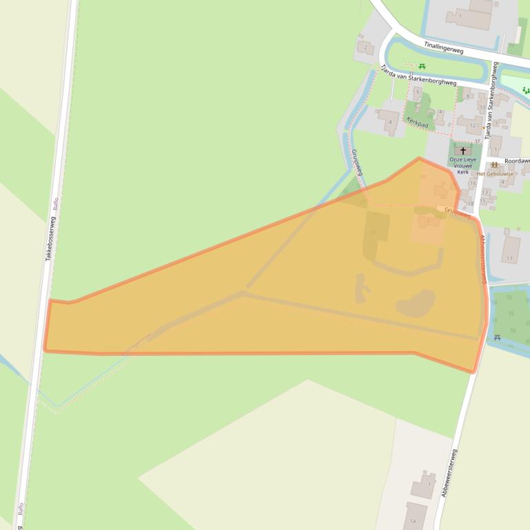 Kaart van postcodegebied 9954TW.