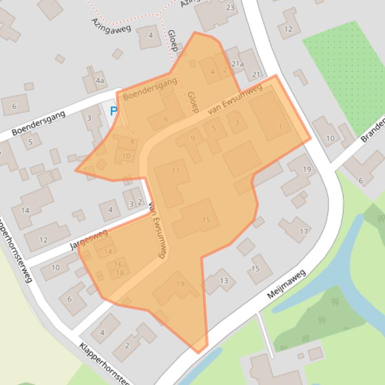 Kaart van postcodegebied 9955VL.