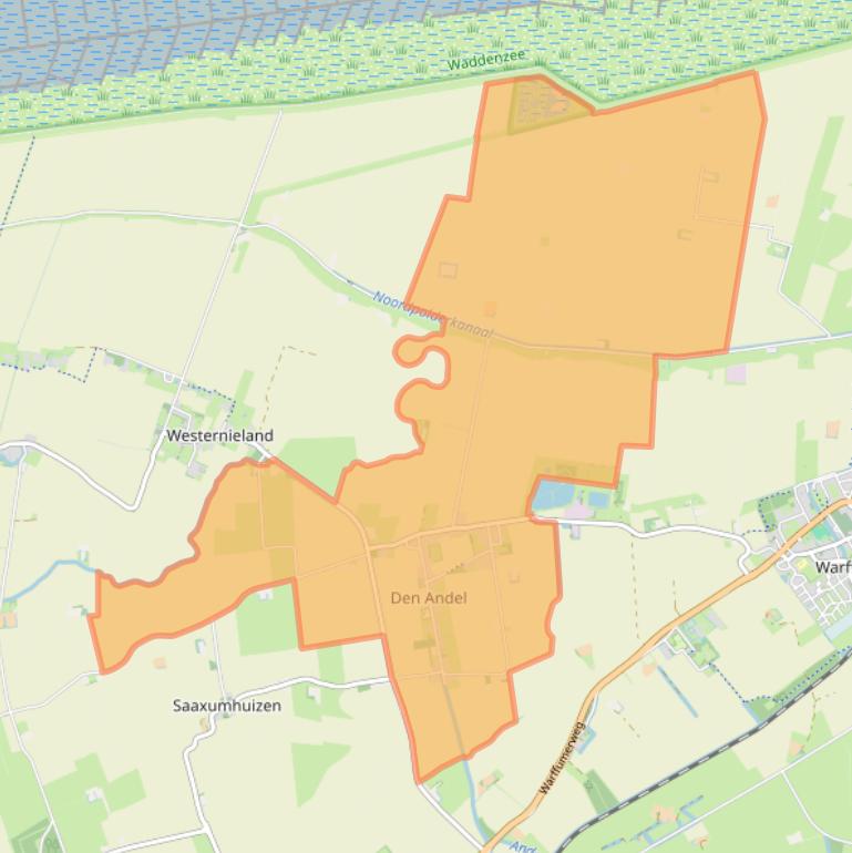 Kaart van postcodegebied 9956.