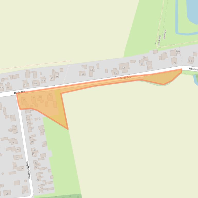 Kaart van postcodegebied 9956PE.