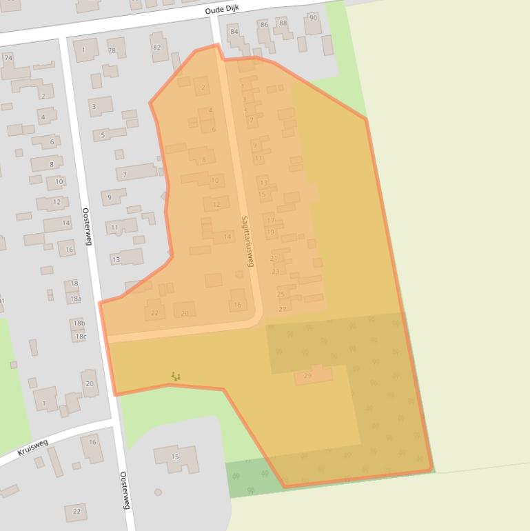 Kaart van postcodegebied 9956PJ.