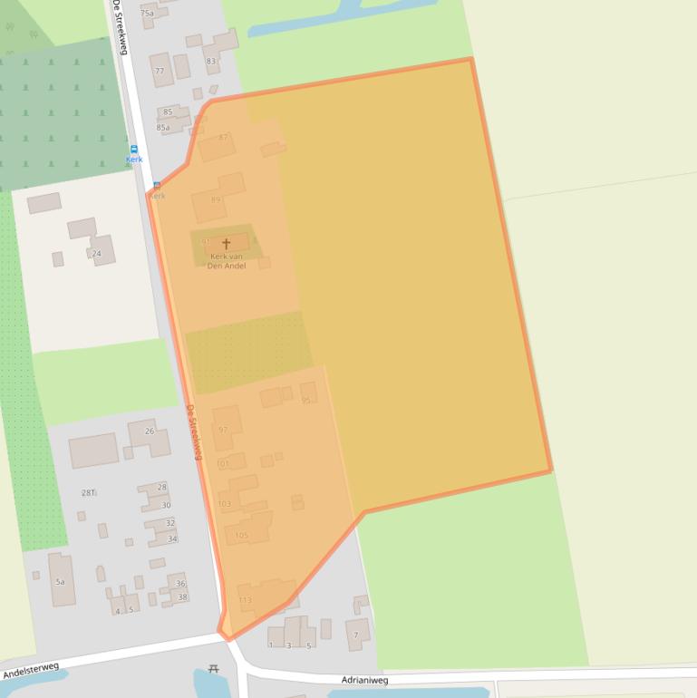 Kaart van postcodegebied 9956PR.