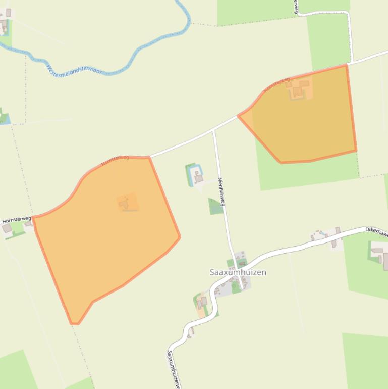 Kaart van postcodegebied 9957NE.