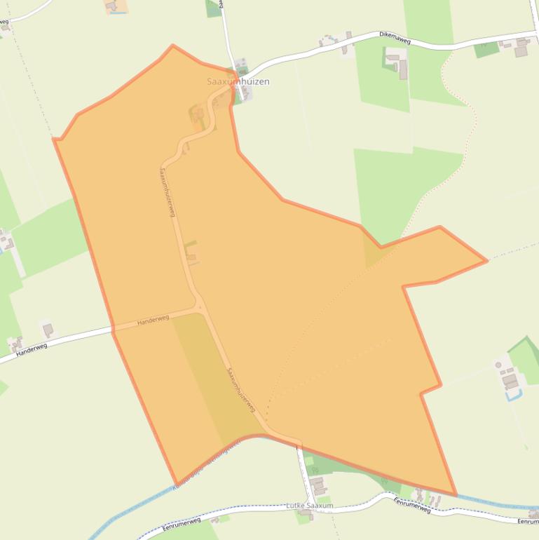 Kaart van postcodegebied 9957NH.