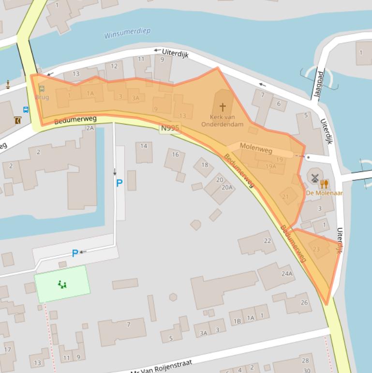 Kaart van postcodegebied 9959PE.