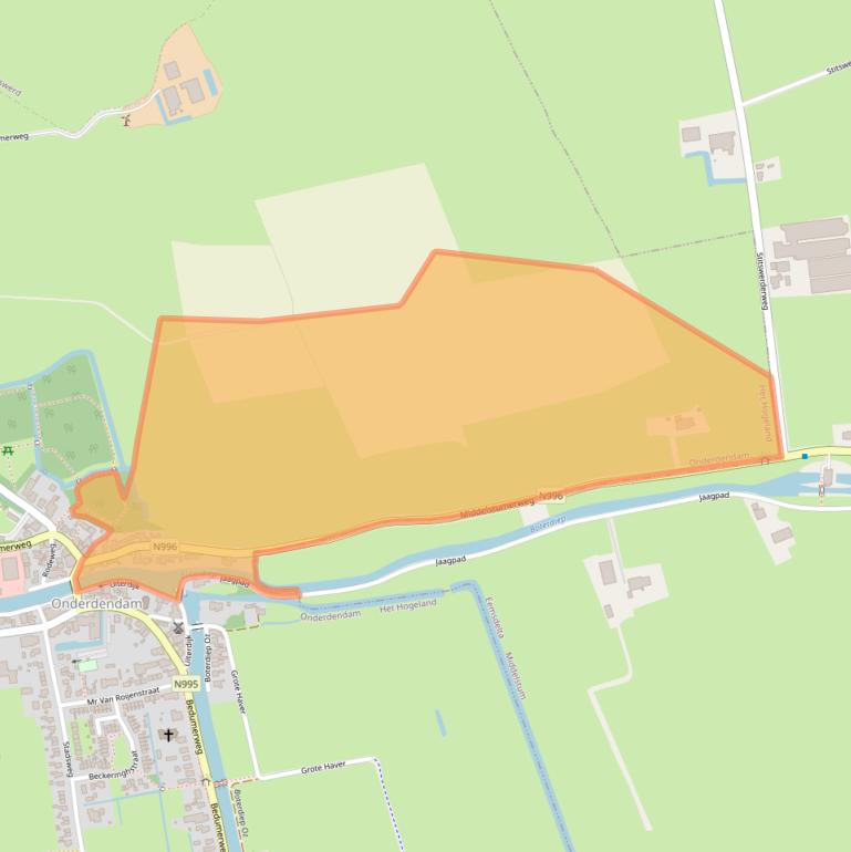 Kaart van postcodegebied 9959TC.