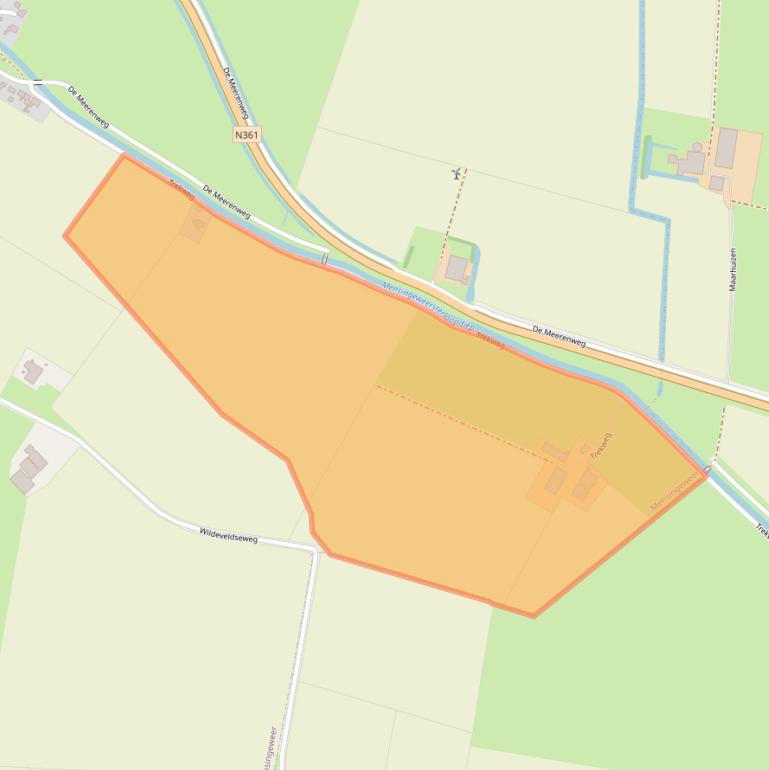 Kaart van postcodegebied 9961TC.