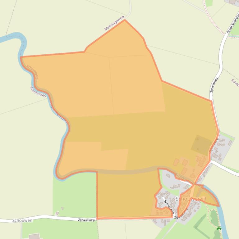 Kaart van postcodegebied 9962TA.