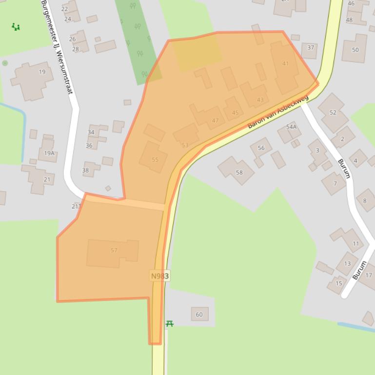 Kaart van postcodegebied 9963PB.