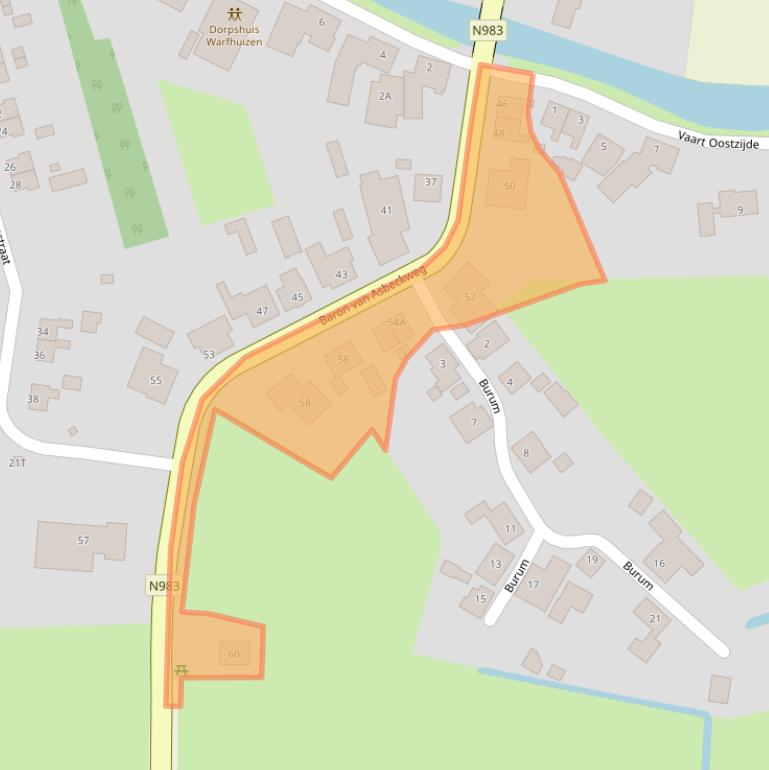 Kaart van postcodegebied 9963PD.