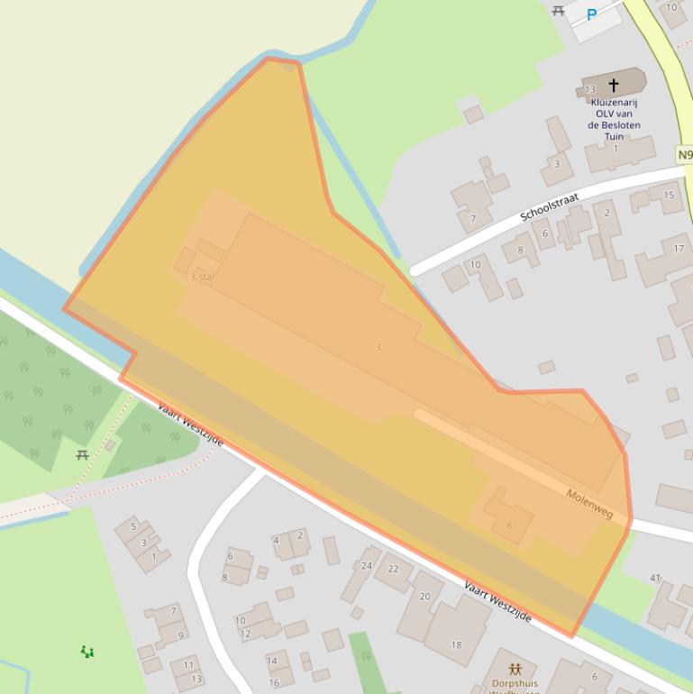 Kaart van postcodegebied 9963PG.