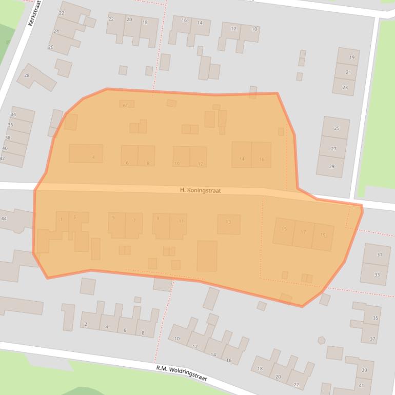 Kaart van postcodegebied 9964AE.