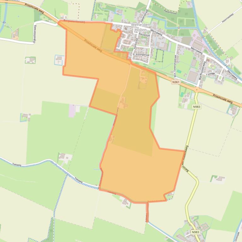 Kaart van postcodegebied 9964AG.