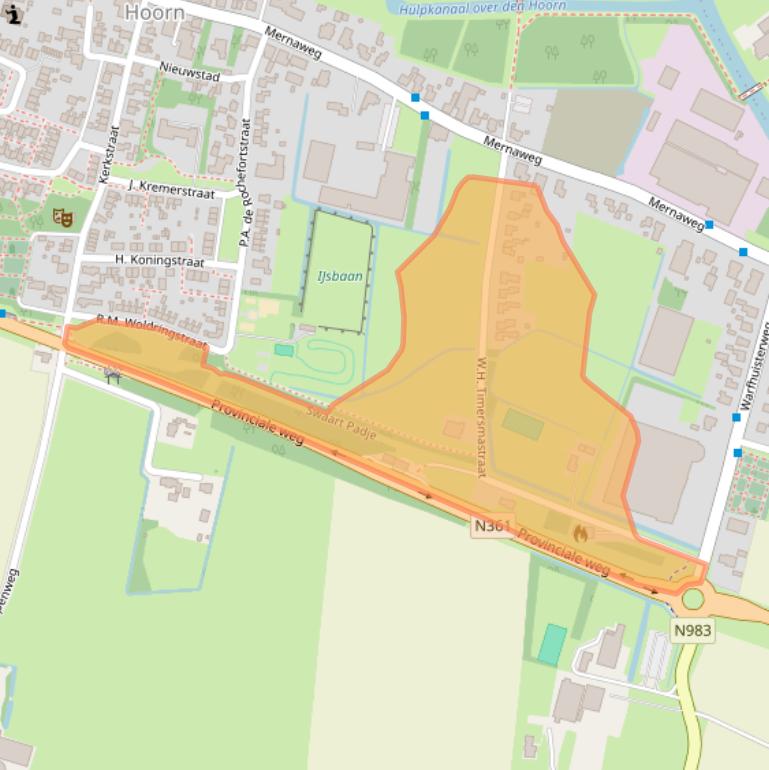 Kaart van postcodegebied 9964AZ.