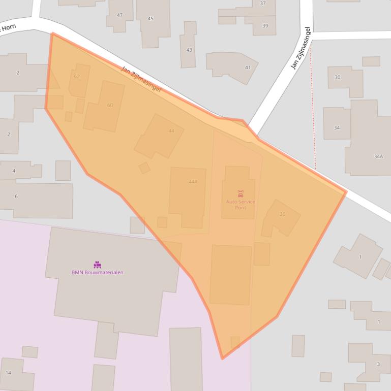 Kaart van postcodegebied 9965PX.