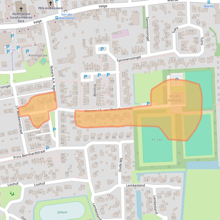 Kaart van postcodegebied 9965RE.