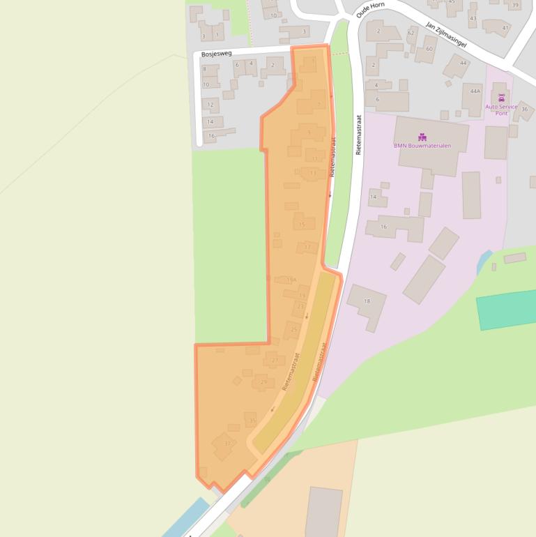 Kaart van postcodegebied 9965RS.