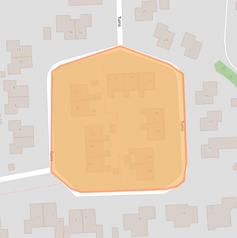 Kaart van postcodegebied 9965SC.