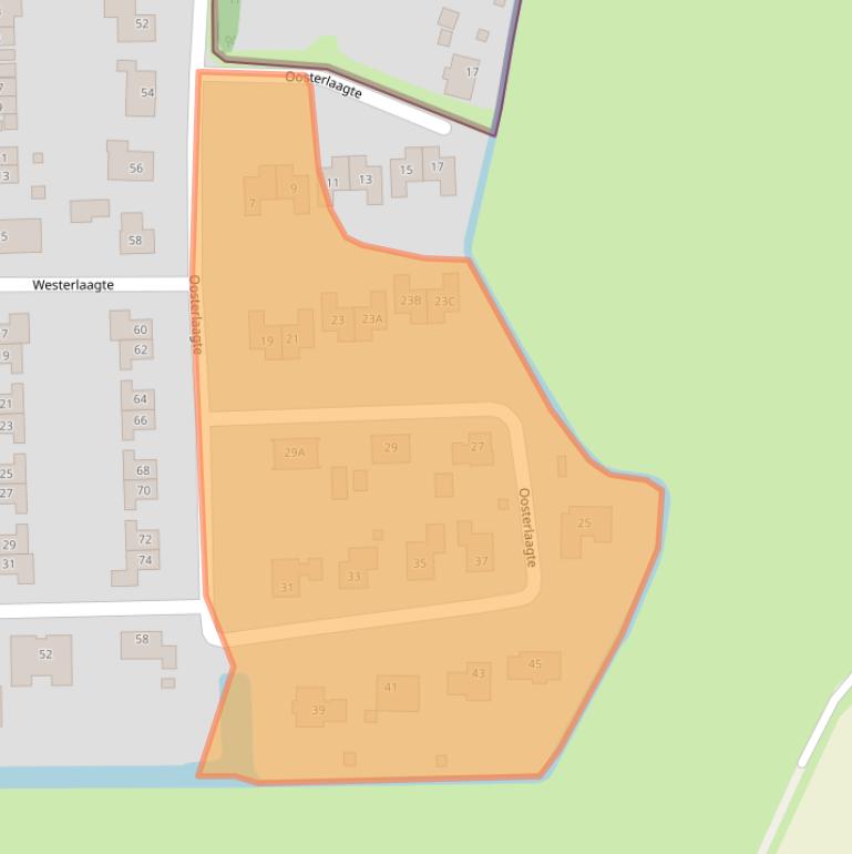 Kaart van postcodegebied 9965SG.