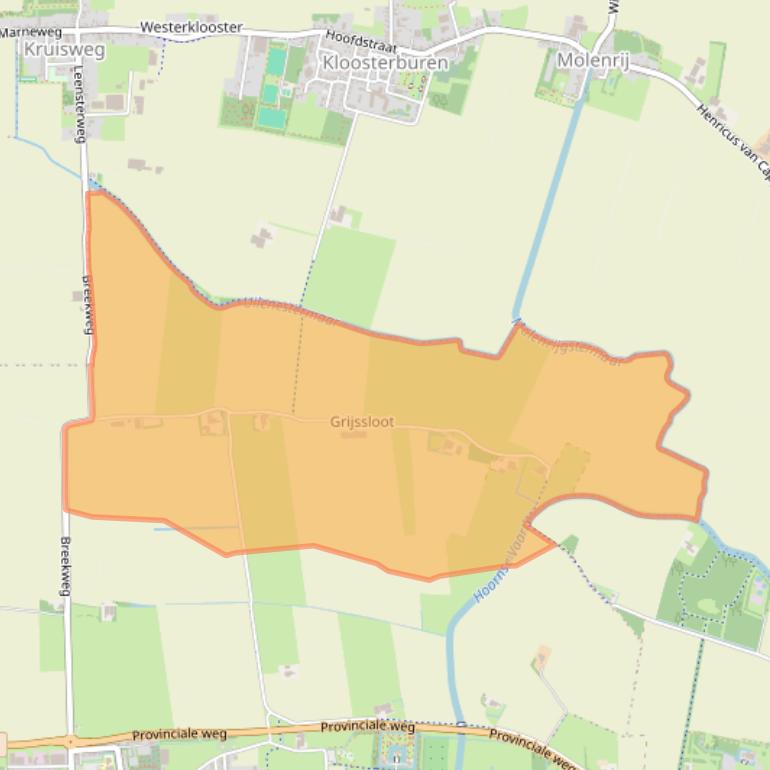 Kaart van postcodegebied 9965TG.