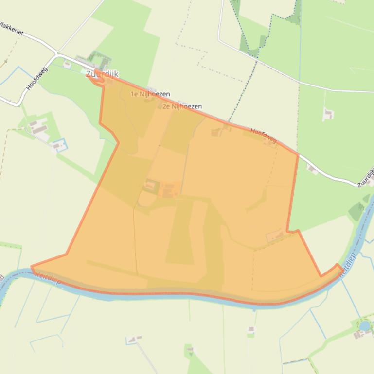 Kaart van postcodegebied 9966VC.