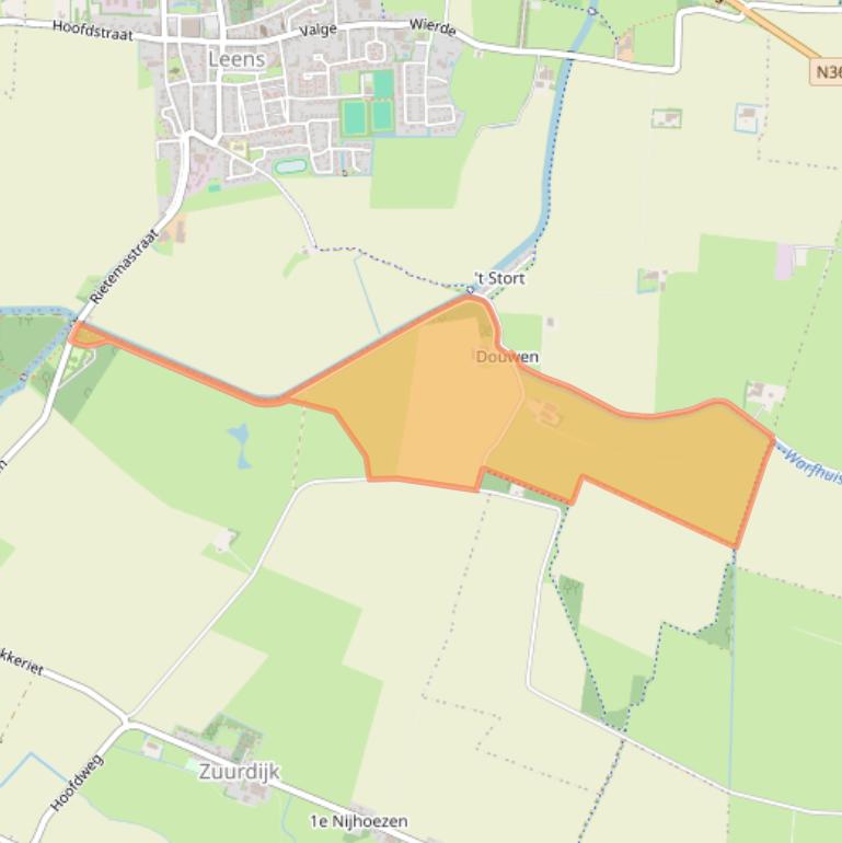 Kaart van postcodegebied 9966VG.