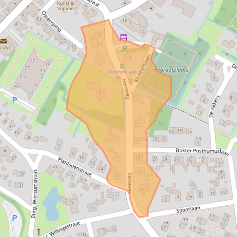 Kaart van postcodegebied 9967PP.