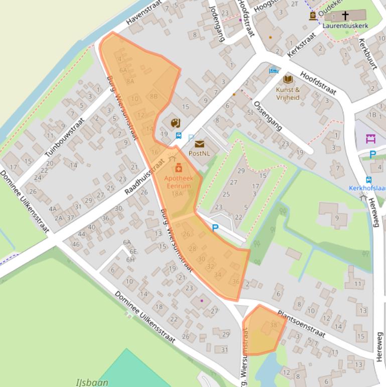 Kaart van postcodegebied 9967RD.