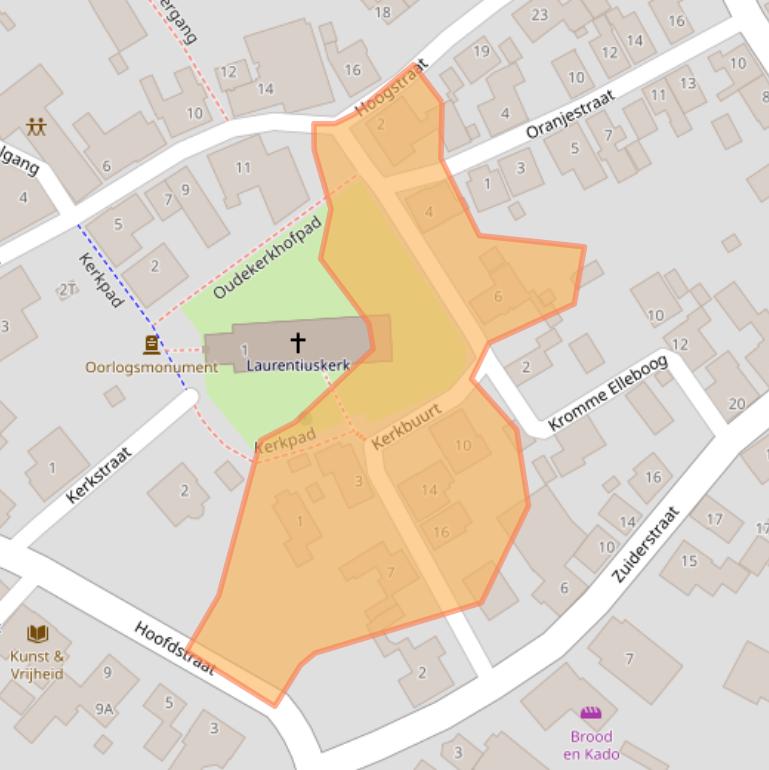 Kaart van postcodegebied 9967RR.