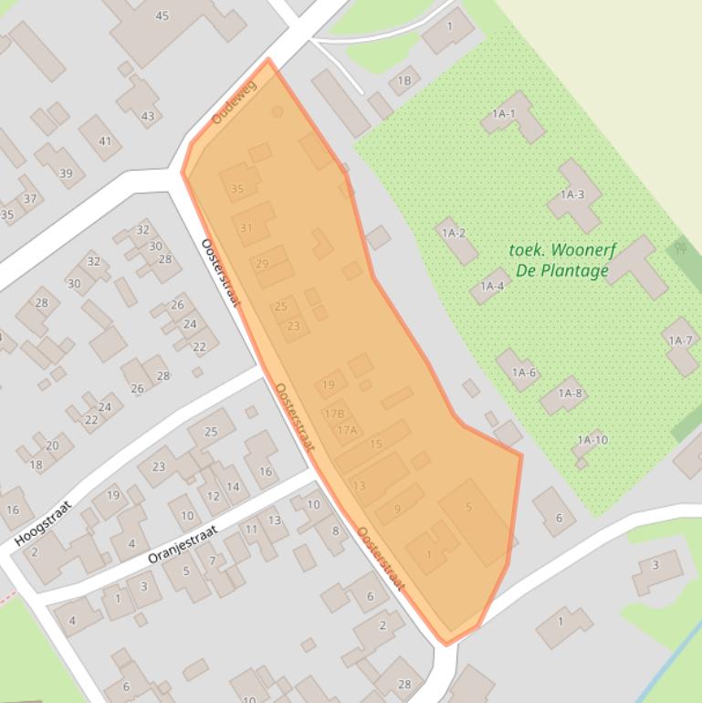 Kaart van postcodegebied 9967RV.