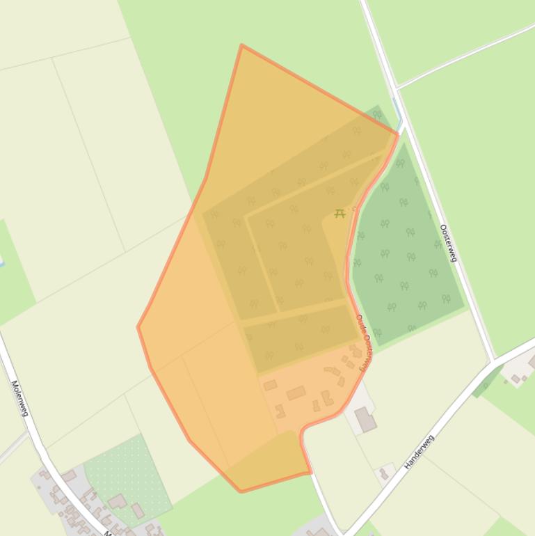 Kaart van postcodegebied 9967RZ.