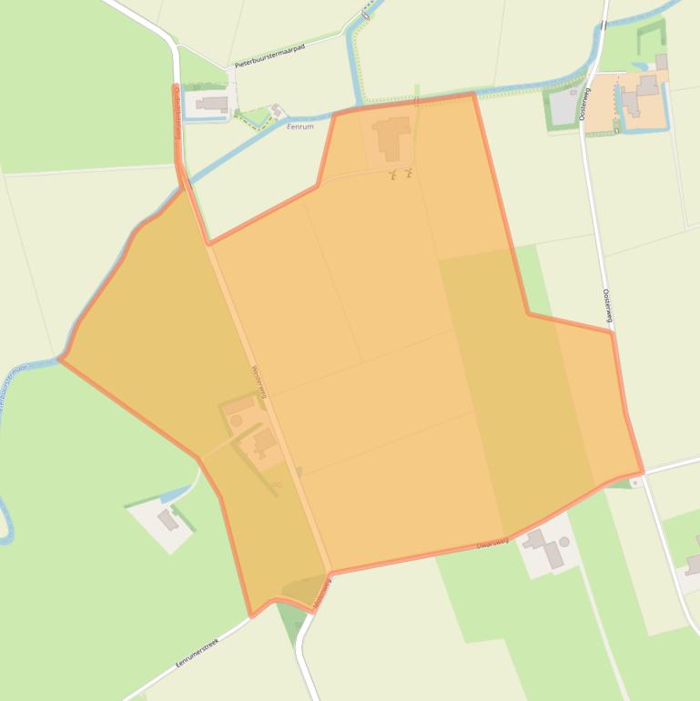 Kaart van postcodegebied 9967TE.