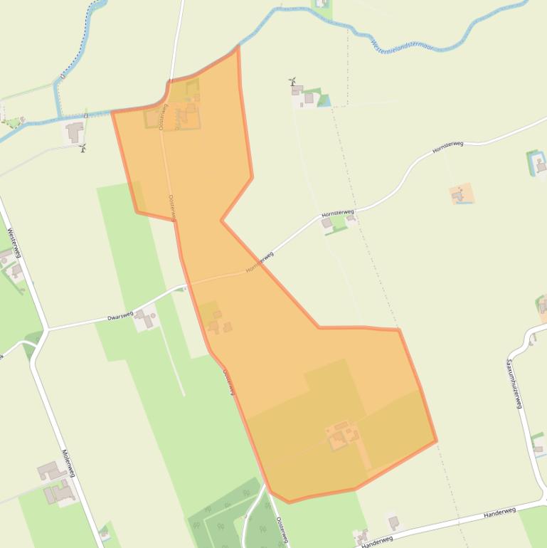 Kaart van postcodegebied 9967TK.